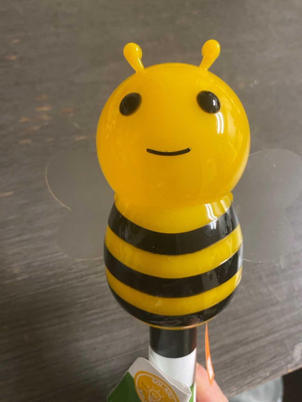 Cute Yellow Bee Solar Stake